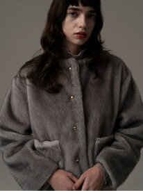 グラデーションファーノーカラージャケット《2025winter catalog item》 Te chichi テチチ ジャケット・アウター ノーカラージャケット グレー ブラウン【送料無料】[Rakuten Fashion]