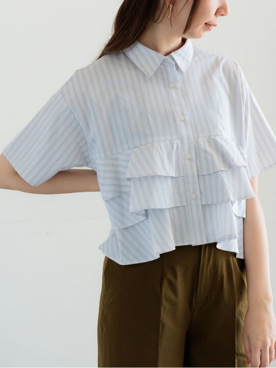 楽天市場】【SALE／60%OFF】フリルクロップトハーフスリーブシャツ Te 
