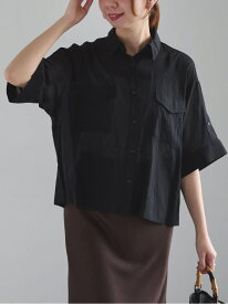 【SALE／60%OFF】ハーフスリーブWポケットシアーシャツ Te chichi テチチ トップス シャツ・ブラウス ベージュ カーキグリーン ブラック【RBA_E】[Rakuten Fashion]