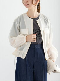 【SALE／46%OFF】シアーノーカラーブルゾン Te chichi テチチ ジャケット・アウター ブルゾン・ジャンパー ブラック ホワイト【RBA_E】【送料無料】[Rakuten Fashion]