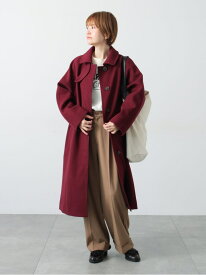 ウールライクステンカラーコート Lugnoncure テチチ ジャケット・アウター その他のジャケット・アウター ネイビー ブラウン ワインレッド【送料無料】[Rakuten Fashion]