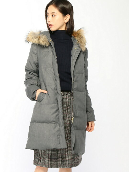 楽天市場】【SALE／30%OFF】Techichi/ファーフード ロングダウンコート 