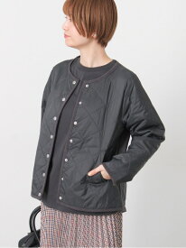 パッカブルノーカラーブルゾン Lugnoncure テチチ ジャケット・アウター ブルゾン・ジャンパー ブラック ベージュ グレー ブラウン【送料無料】[Rakuten Fashion]