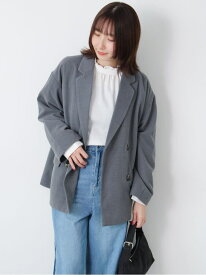 Wブレストジャケット Te chichi TERRASSE テチチ ジャケット・アウター ノーカラージャケット ブラウン グレー【送料無料】[Rakuten Fashion]