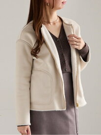 リバーシブルファームートンブルゾン Te chichi テチチ ジャケット・アウター ブルゾン・ジャンパー ベージュ ブラウン【送料無料】[Rakuten Fashion]