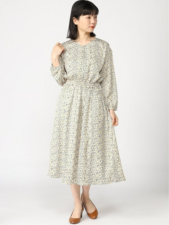 楽天市場 Sale 60 Off Techichi Terrasse 小花プリントワンピース Te Chichi Terrasse テチチ ワンピース 長袖ワンピース ホワイト グリーン ネイビー Rba E Rakuten Fashion Te Chichi