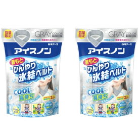 【限定色2個セット】白元アース アイスノン　首もとひんやり氷結ベルト　グレー　板橋倉庫