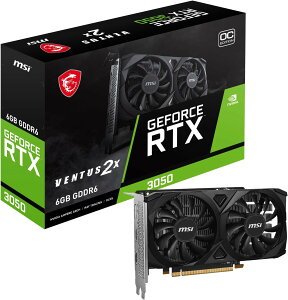 MSI GeForce RTX 3050 VENTUS 2X E 6G OC �Q�[�~���O�O���t�B�b�N�X�J�[�h - 6GB GDDR6 1492 MHz PCI Express Gen 4 96�r�b�g DP(v1.4a)1x HDMI 2.1 (4K�Ή�) �X�q��