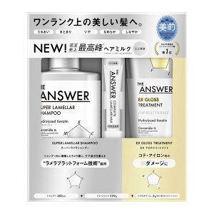 THEANSWER �W�A���T�[ �O���X �X�[�p�[�������V�����v�[400ml+EX�O���X�g���[�g�����g200g+�R���v���[�g�������~���N6g ��t�q��