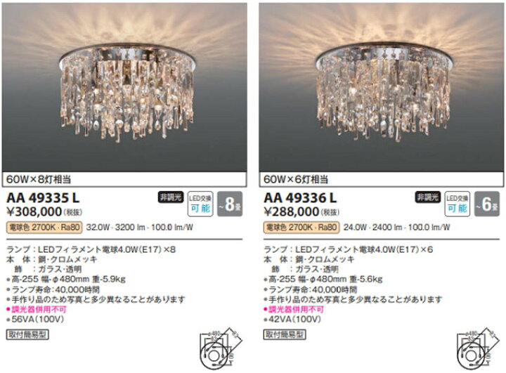 楽天市場】シャンデリア KOIZUMI 正規品 ガラス 透明 led 電球色 