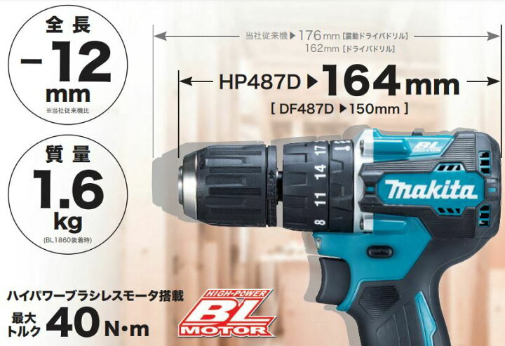 楽天市場】マキタ DF487DRGX 18V 充電式ドライバドリル : パワーツール 