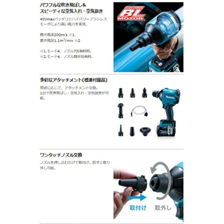 楽天市場】マキタ AS001GRD 40V 充電式 エアダスタ 【本体+2.5Ah 