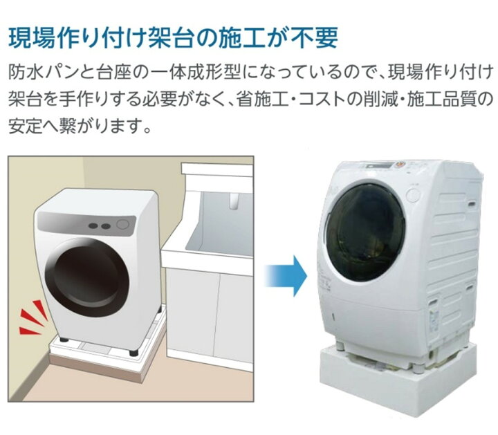楽天市場】床上配管対応防水パン TPR640 ニューホワイト 専用排水 