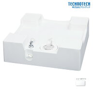 床上配管対応給水栓付防水パン TPRF640 ニューホワイト 専用排水トラップ付 排水管用開口あり
