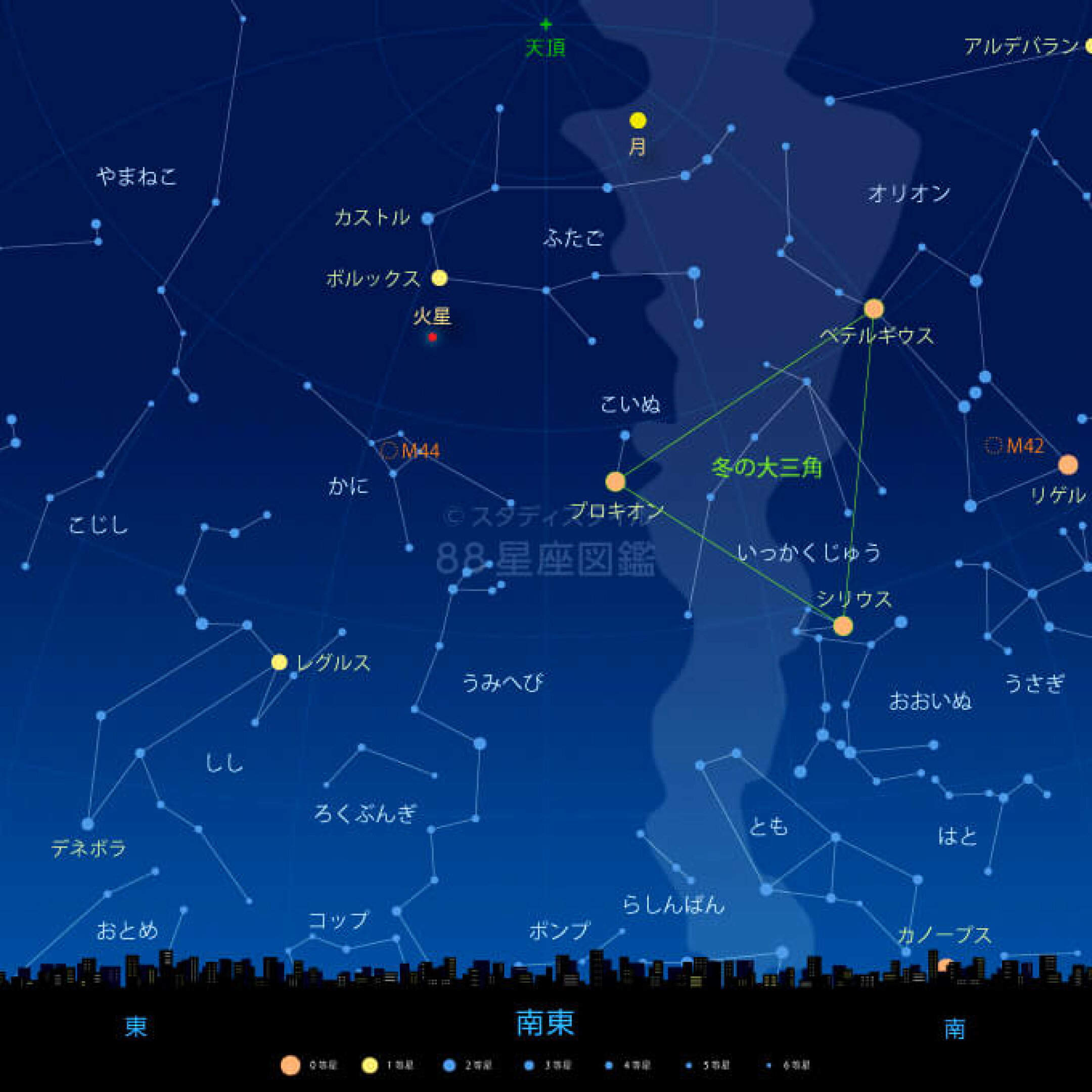1月12日午後10時30分頃の東京の夜空
