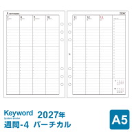 ＼本日Point2倍／【2027年版システム手帳リフィル】Keyword キーワード A5サイズ 6穴 週間-4 見開き両面1…