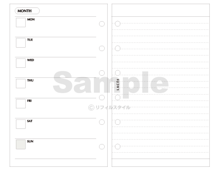楽天市場】＼本日Point5倍／【システム手帳リフィル】Lacee ラセ