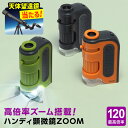 ＼望遠鏡当たる／【学習用顕微鏡】ハンディ顕微鏡ZOOM 60〜120倍 LEDライト UVライト スマホ撮影 小学生 中学生 子供…