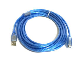 USB2.0 延長ケーブル 長さ5m Type Aコネクタ オス/メス ブルー