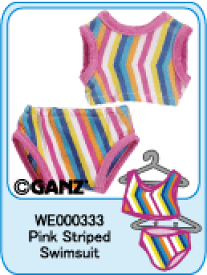 【Webkinz】Pink Striped Swimsuit
