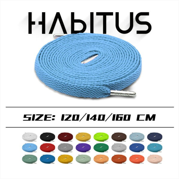 HABITUS.BRAND ハビタス ブランド フラットシューレース FLAT SHOELACES 幅8mm シューレース 靴紐 靴ひも ナイキ ハイカット スニーカー バッシュ DUNK SB ダンク jordan1 120cm 140cm 160cm