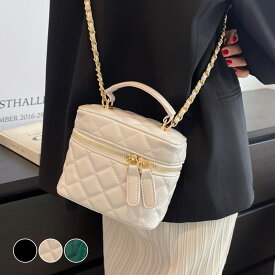 ＼9％OFFクーポン／ショルダーバッグ レディース 斜め掛け チェーンバッグ キルティング 2way 白 黒 おしゃれ かわいい 上品 エレガント 高見え 小さめ ファスナー 2点セット 鞄 カバン ハンドバッグ 普段使い デート 合皮 フェイクレザー