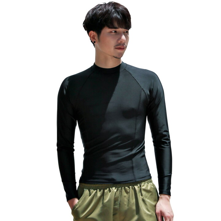 楽天市場 メンズ フィットネス水着 体型カバー水着 長袖 ラッシュガード スタイリッシュ Tシャツ シンプル スポーティー お洒落 紫外線対策 二の腕 お腹 カバーアップ ジム マリンスポーツ 夏 海 ビーチ プール 旅行 リゾート 擦り傷対策 黒 水陸両用 Upf50 Teddyshop