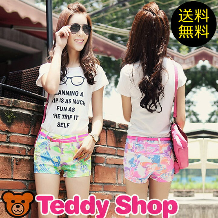 楽天市場 レディース ショートパンツ かわいい 体型カバー ママ 女性用 フィットネス ランニングウェア カジュアル カラフル ボトムス 薄手 大きいサイズ 水着用品 Teddyshop