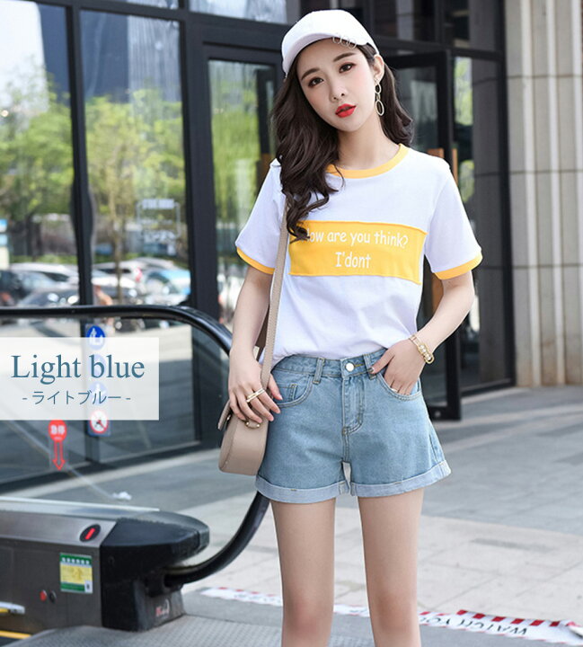 ショートパンツ レディース デニム ジーンズ ショート丈 デニムショートパンツ 薄手 カジュアル シンプル リゾート 海 プール 春夏 送料無料 一部予約