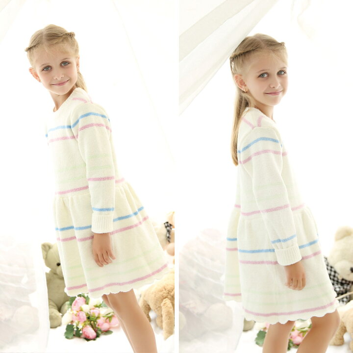 楽天市場 もこもこ ルームウェア キッズ あったか ふわふわ ワンピース 秋 冬 おしゃれ 可愛い 長袖 部屋着 ジュニア 防寒 子供 女の子 パジャマ 暖 寝間着 保育園 女児 保温 110cm 1cm 130cm 140cm 着心地 かわいい キュート イエロー ライトグリーン