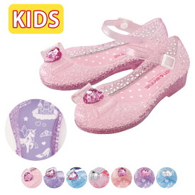 【2点で601円OFF、3点で1,201円OFFクーポンあり】サンダル キッズ 女の子 ハートモチーフ リボン ラメ入り お姫様 キラキラ かわいい おしゃれ クリア 春 夏 カジュアル お出かけ 普段使い 子供 ジュニア ローヒール 足首 脱げにくい 15cm 16cm 17cm 18cm 19cm 20cm