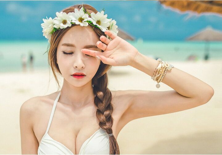 楽天市場 水着 レディース 2点セット ビキニ 無地 ブラ 花柄 パンツ 韓国 ファッション Shebeach シービーチ 正規品 上下 サイズ 別 クロスデザイン セクシー 大人 かわいい ホルターネック キュート リボン ガーリー キレイめ パッド付き ワイヤー入り 赤 即日発送