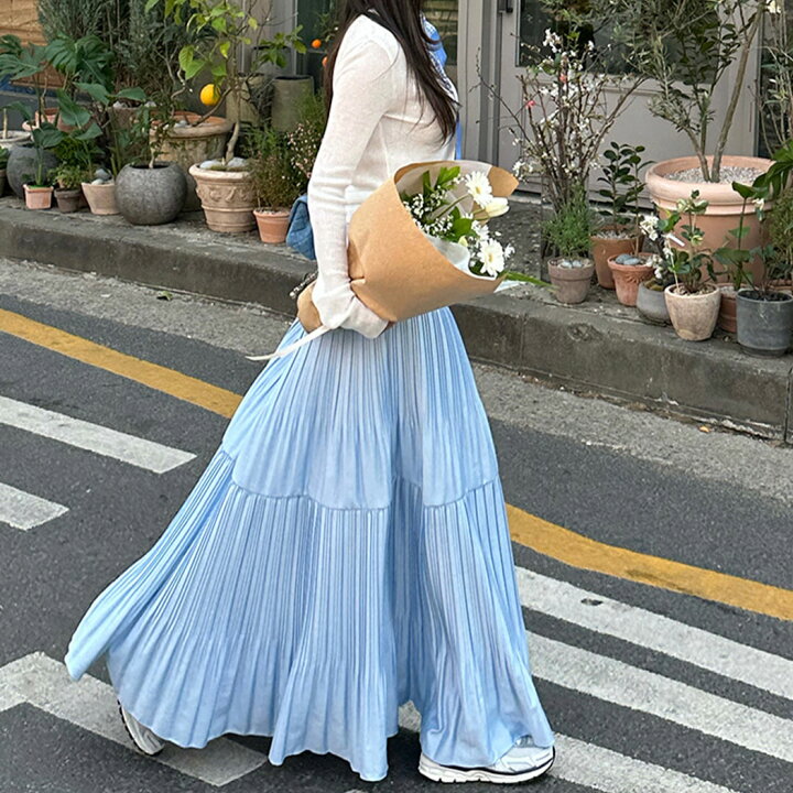 楽天市場】＼15％OFFクーポン！／スカート ティアード プリーツ ロング 