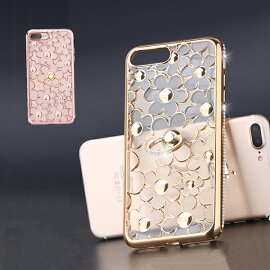 スマホカバーiPhoneX用iPhone8用iPhone8Plus用iPhone7用iPhone7Plus用iPhone6用iPhone6Plus用黒赤シルバーゴールドピンク透明ポリカーボネートTPUメッキ加工ストラップホール