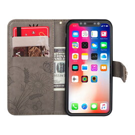 レディース手帳型スマホケースiPhoneX用iPhone8用iPhone8Plus用iPhone7用iPhone7Plus用iPhone6s用iPhone6用TPUソフトスピーカーホールスタンド機能カード収納全10色ピンク/ブラック/ブラウン/パープル/ミント/ブルー/グレー