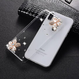 【メール便送料無料】iPhone6siPhone6PlusケースiPhoneSEiPhone5siPhone5ciPhone4sアイフォン6sアイフォン6XperiaZ2エクスペリアZ2GalaxyS5ギャラクシーS5スマホカバーお洒落可愛いキラキララインストーンクリア花パール