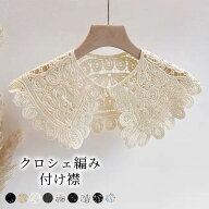 付け襟 レディース レース ビッグカラー 秋 冬 春 夏 刺繍 クロシェ編み つけえり クルーネック カジュア…