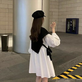 楽天市場 ワンピース レディース フレアワンピース ドッキングワンピース フレアスカート風 異素材ドッキング 透け ビショップスリーブ 重ね着 膝丈 長袖 薄手 フレアシルエット サイドリボン 無地 お洒落 可愛い シンプル エレガント ガーリー キレイ フェミニン
