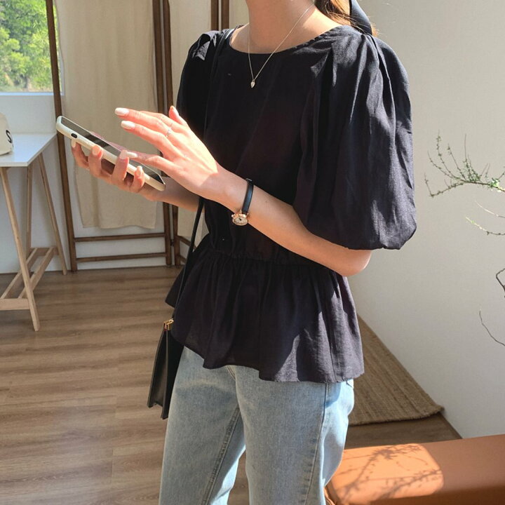 楽天市場】ペプラム トップス ブラウス 春夏 レディース 半袖 シャツ 