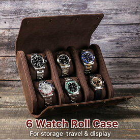 父の日 腕時計ケース 本革 牛革 復古 時計ケース 6本用 長方形 ウオッチケース 収納ボックス コレクションケース 持ち運び 便利コンパクト プレゼント 見せる収納 メンズ 高級コーヒー 収納 贈り物