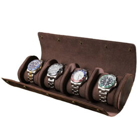 父の日 腕時計ケース 本革 牛革 復古 時計ケース 4本用 長方形 ウオッチケース 収納ボックス コレクションケース 持ち運び 便利コンパクト プレゼント 見せる収納 メンズ 高級コーヒー 収納 贈り物