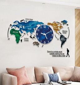 送料無料 世界地図　壁掛け時計 World Map　おしゃれ オシャレ 北欧モダン 特大 時計 掛け時計 壁掛け 見やすい 長時間航続 かわいい 円形 装飾品 部屋飾り インテリア 寝室 子供部屋　インテリア ギフト お祝い 新築 新生活