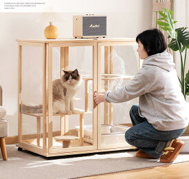 キャットタワー 猫タワー キャットタワー据え置き キャットタワー 木製 ハンモック 宇宙船 大型猫 木目柄 高級感 おしゃれ シンプル スタンダード式 麻紐 太い支柱 多頭飼い 猫 爪研ぎ ポール ねこ部屋付き おしゃれ