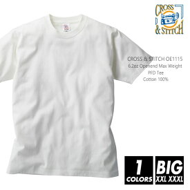 後染め用 Tシャツ 無地 メンズ 【メール便可 1着290円】【楽天最安値に挑戦】cross & stitch(クロスステッチ) 6.2オンス oe1115 xxl 半袖夏 夏服 半袖 厚手 スポーツ ダンス カラフル カラー 運動会 文化祭 イベント お揃い 白