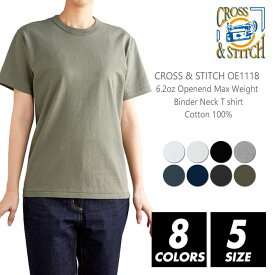 バインダーネック Tシャツ 無地 メンズ 【メール便可 1着290円】【楽天最安値に挑戦】cross & stitch(クロスステッチ) 6.2オンス oe1118 s-xxl 半袖夏 夏服 半袖 スポーツ ダンス カラフル カラー 運動会 文化祭 イベント お揃い
