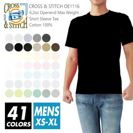 Tシャツ 無地 メンズ 【メール便可 1着290円】【楽天最安値に挑戦】cross & stitch(クロスステッチ) 6.2オンス oe1116 xs-xl 半袖夏 夏服 半袖 厚手 スポーツ ダンス カラフル カラー 運動会 文化祭 イベント お揃い 白 グレー 黒 ルームウエア 部屋着