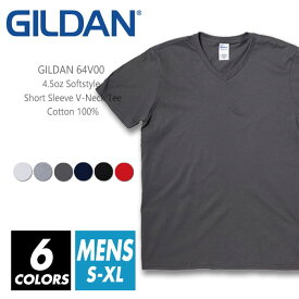 Vネック Tシャツ 無地 メンズ 【メール便可 1着290円】【楽天最安値に挑戦】gildan(ギルダン) 4.5オンス 64v00 s-xl 半袖夏 夏服 半袖 厚手 スポーツ ダンス カラフル カラー 運動会 文化祭 イベント お揃い ストリート スタッフ ルームウエア 部屋着