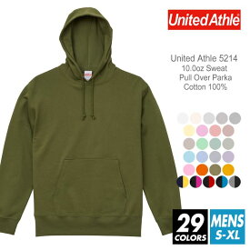 パーカー 無地 メンズ 裏パイル united athle (ユナイテッドアスレ) 10.0オンス 5214-01 xs-xl 秋 冬 プルオーバーパーカー フード 裏毛 裏パイル 厚手 スポーツ ダンス 運動会 文化祭 イベント お揃い 親子 カップル コーデ ルームウエア 部屋着