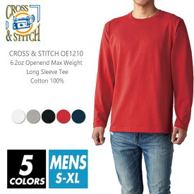 長袖 Tシャツ 無地 メンズ レディース キッズ 【楽天最安値に挑戦】cross & stitch(クロスステッチ) 6.2オンス oe1210 110-xxl ロングTシャツ ロンT スポーツ ダンス カラフル カラー 運動会 文化祭 イベント お揃い ストリート スタッフ ルームウエア 部屋着