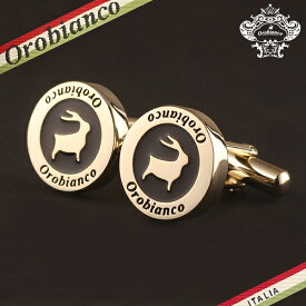 オロビアンコ カフス Orobianco メンズ カフリンクス カフスボタン スクエア ゴールド/ブラック 紳士用 ORC246B 6812014